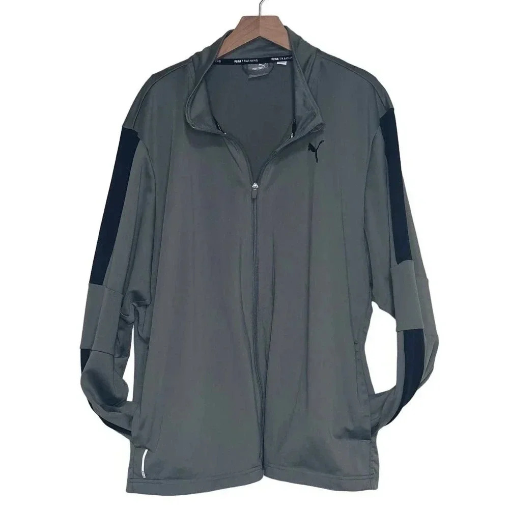 Puma Training XXL Drycell‎ gray black long sleeve sweatshirt with pockets